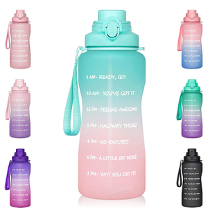 1 Gallon Water Bottle With Chug Lid , BPA Free Dishwasher Safe 128oz Large Water Bottle With Motivational Time Marker and Handle