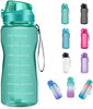 64 oz Large Daily Water Bottle With Time Mark and Straw Suitable for Outdoor Exercise in Gym