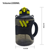 Wholesale 2200 Ml Graduated Clear Transparent Large Capacity Plastic Sports Water Bottle With Straw