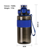 Custom 750Ml Clear Colorful Portable School Outdoor Plastic Sports Water Bottle With Straw Rope