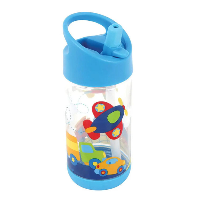 300ml Kids Water Drinking Bottle with Straw Tritan BPA Free Leakproof Custom Pattern Water Bottle for School