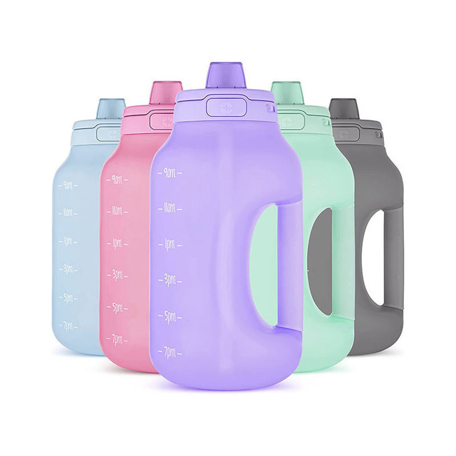 64Oz Fashion Eco Friendly Leak Proof Large Capacity Motivational Plastic Water Drink Bottle With Time Marker