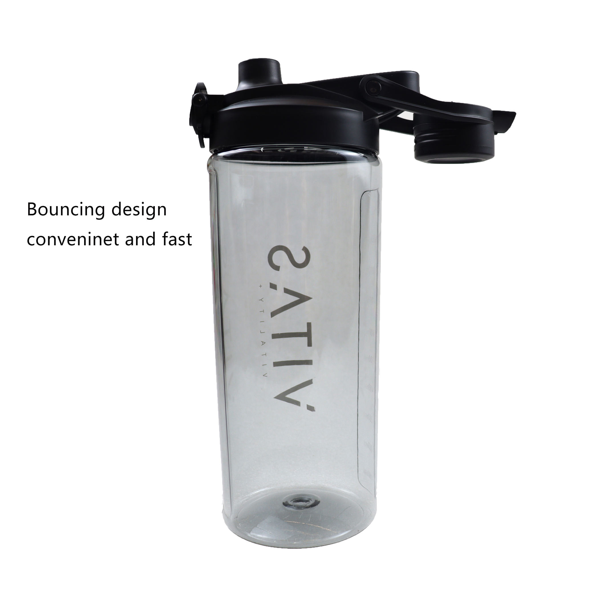2024 New 1000Ml Big Capacity Leakproof Portable Clear Transparent Plastic Water Bottle With Straw Lid