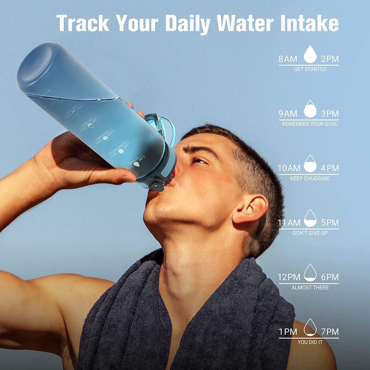 Eco-friendly 100% BPA Free Colorful Tritan Water Bottle Nice Quality 32oz Sport Water Bottle with Hand Rope