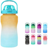 2200Ml Wide Mouth Portable Large Capacity Fancy Motivational Plastic Gym Sports Water Bottle Bottles for Adults