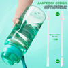64 oz Large Daily Water Bottle With Time Mark and Straw Suitable for Outdoor Exercise in Gym