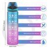 Custom Logo 1L 32oz Portable Workout Gym Sports BPA Free Tritan Plastic Motivational Water Bottle With Straw Time Marker