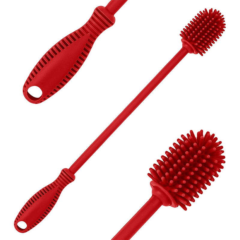 Deep Cleaning Silicone Cleaning Brushes Long Handle Glass Water Cup Bottle Brush Bacteria Remover with Removable Head