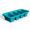 4 Grid Ice Cubes Soft Silicone Collapsible Food Freezer Tray with Lid