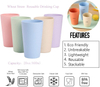 RPET CUP 6PCS Reusable Plastic Cups 20 oz Unbreakable Drinking Cup for Kitchen Dishwasher Safe Water Tumbler Set