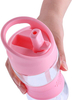 Popular Kids 400ml Wide Mouth Tritan Silicone Grip Plastic Drinking Water Bottle with Straw Lid