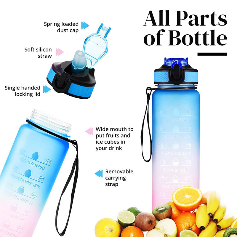 IN Stock Wholesale Big Capacity 2.2 L 1L Hot Sale Plastic Sports Water