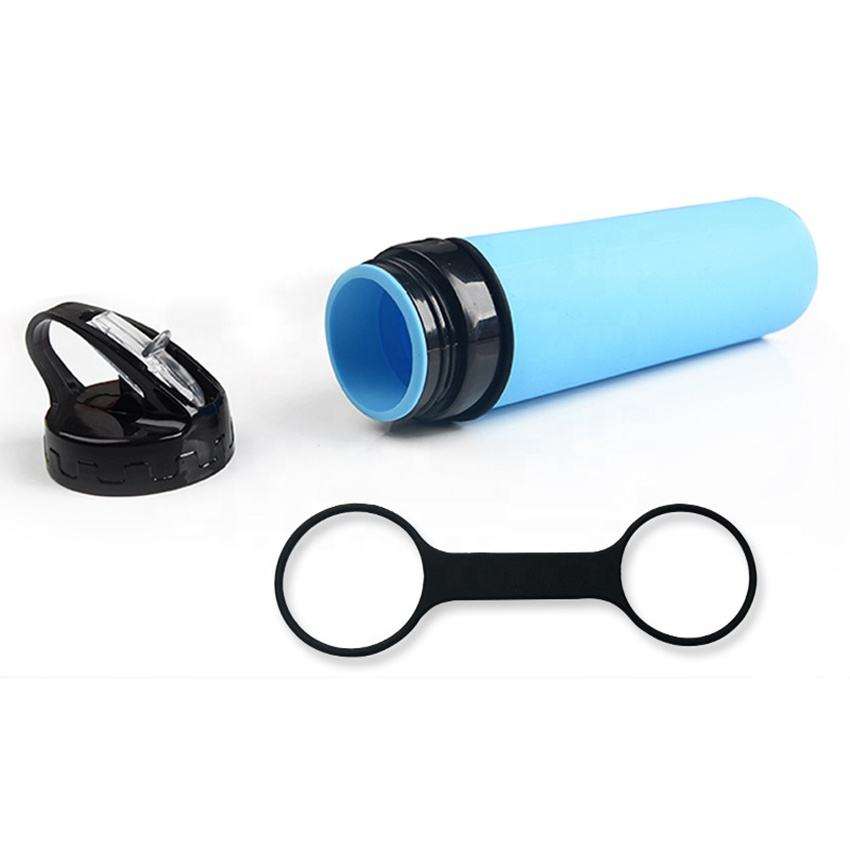 Food Grade 600ML Silicone Travel Camping Folding Water Bottle