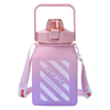 1500ML 2000ML Custom 2 Liter Plastic Water Bottle with Straw Gradient Color with Times to Drink