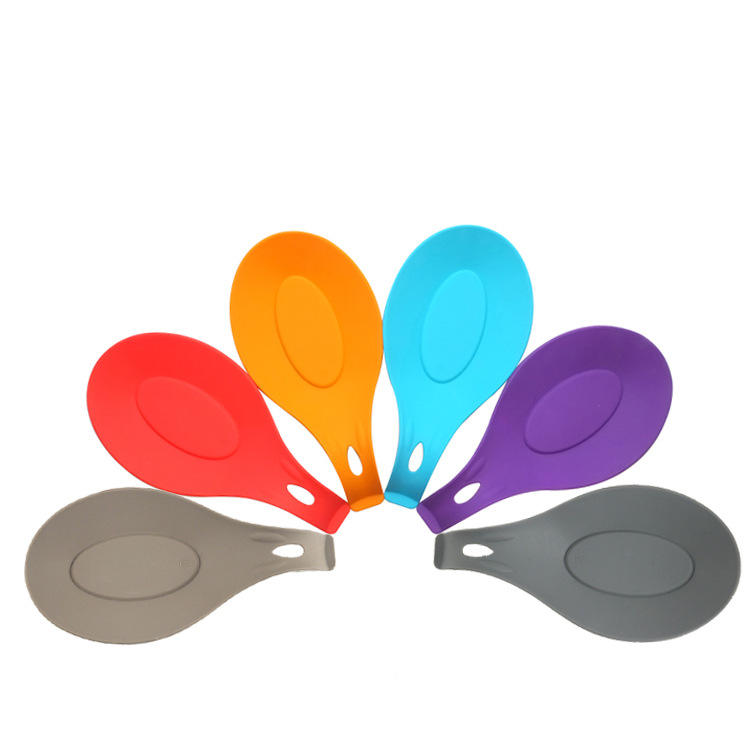 BPA Free Kitchen Tool Handle Silicone Cooking Spoon Tray Placement