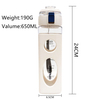 New Plastic Square Water Bottle 650ml Water Bottles With Rope Transparent Frosted Sport Milk Fruit Water Cup Plastic Cup