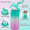 Wholesale 64oz 2 Liter Large Capacity Fitness Gallon Sports Motivational Plastic Water Bottle with Time Marker and Straw