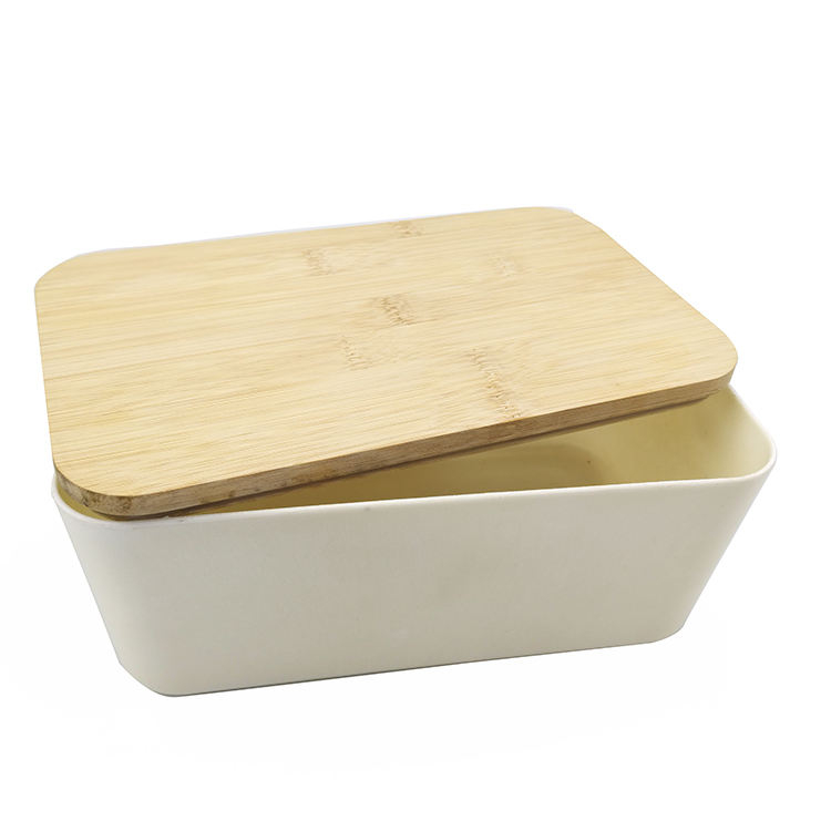Eco Friendly 1-layer Storage Food Corn Fiber Lunch Box With Bamboo Lid