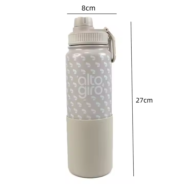 750ml New Sport Stainless Bottle Water with Silicone Base Outdoor Insulated Double Wall Thermos Office Hot Water Bottle