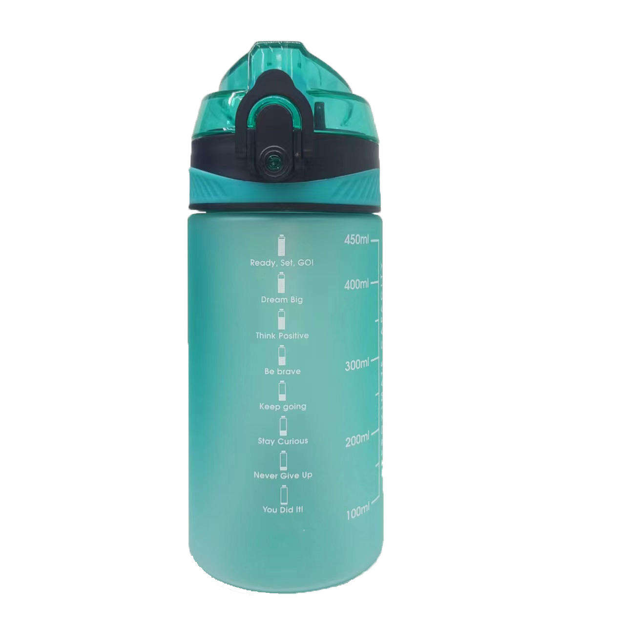 450ml High Quality Children Sports Water Bottle BPA Free with Handle and Food Grade Silicone Straws Suckers