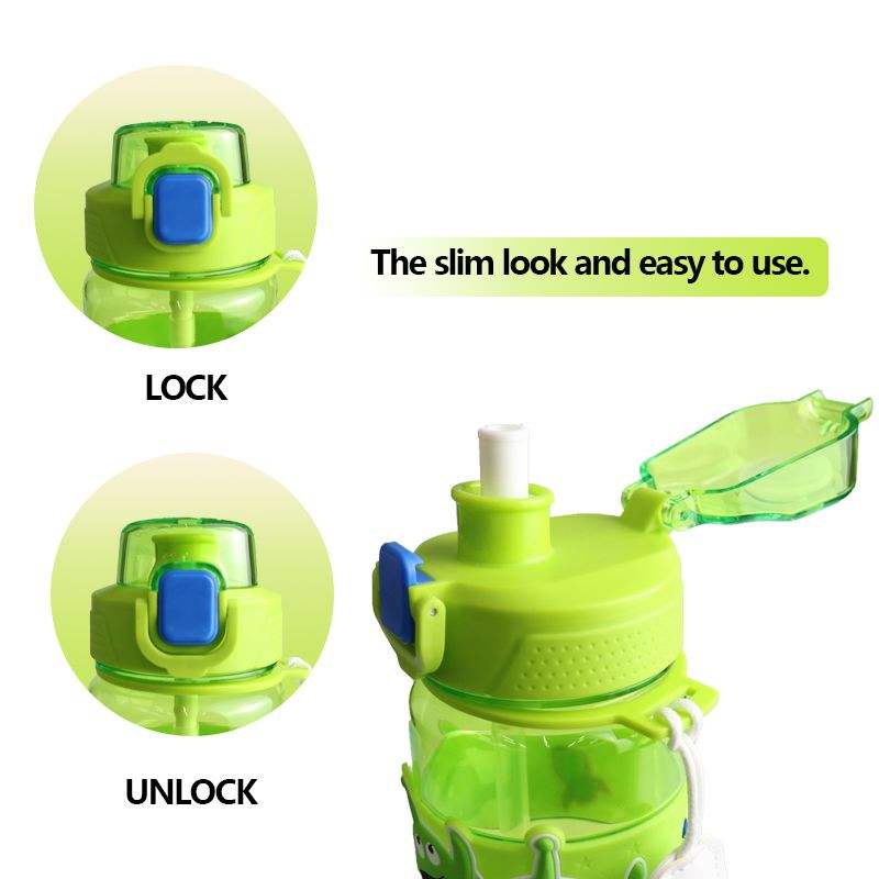 26oz Customize the Color and logo 800ml Plastic Water Cup with Straw and Cartoon Style Silicone Anti-scalding Ring