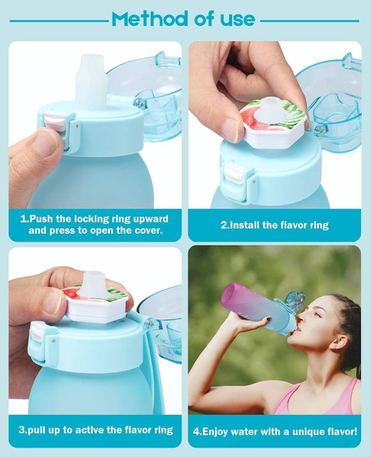 22oz Customized logo Food Grade Free Flavor Water Bottle Plastic Water Bottle With Flavor Pod