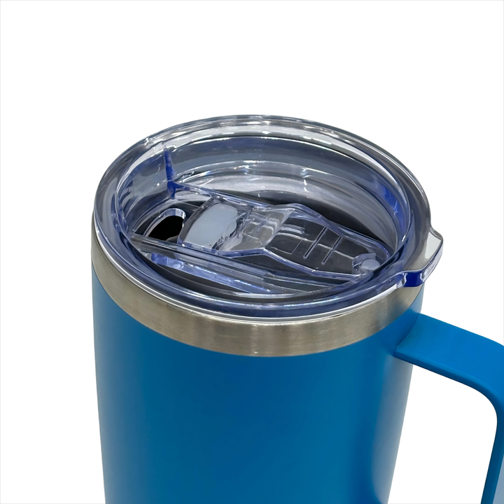 16oz New Custom Color Office Coffee Stainless Steel Mug with Lid Handle Reusable Double Wall Insulated Tumbler