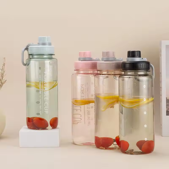 800Ml Large Capacity Anti-fall Sports Fitness High Temperature Resistance With Graduated Plastic Water Bottle