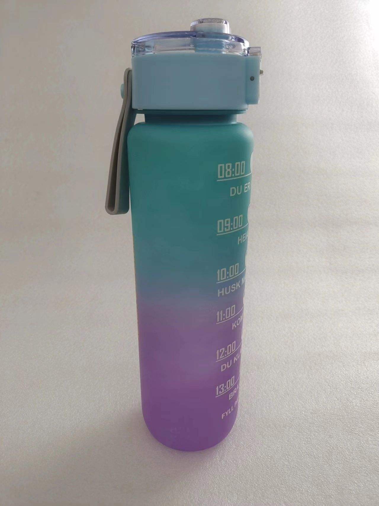1L 34oz Gallon Colorful Frosted Plastic Sports Drink Water Bottle with Long Straw