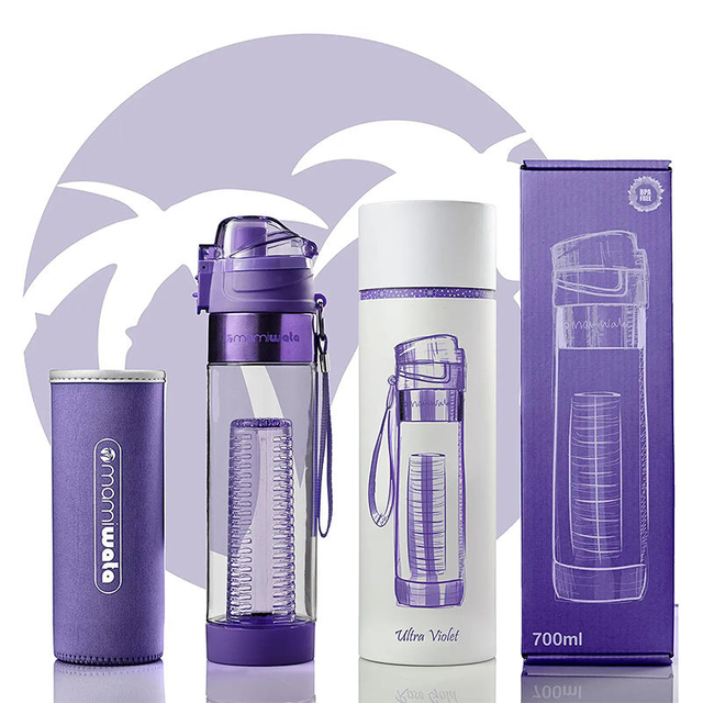 2025 Tritan Plastic Drink Water Bottle Fruit Infuser Bpa Free Lemon Infuser Water Bottle With Filter