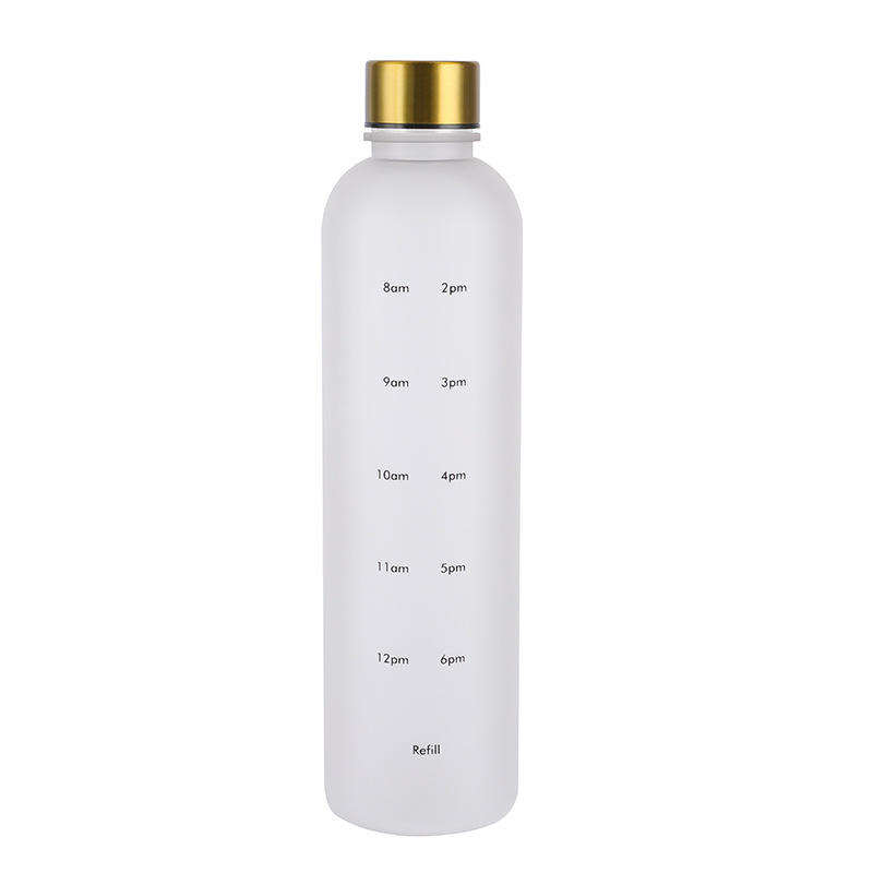 1L 32oz Fitness Lightweight Gym Gradient Water Bottle With Time Marker and Lid