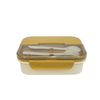 High-quality PP Material Bento Box Equipped with a Spoon and a Combination Fork Knife