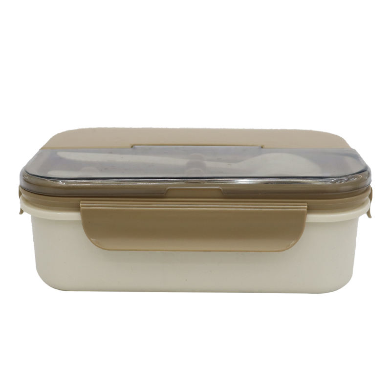 High-quality PP Material Bento Box Equipped with a Spoon and a Combination Fork Knife