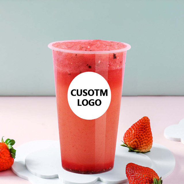 Disposable Milk Tea Cups Cold and Hot Drink Plastic Cup Clear Frosted PP Cup Custom Logo