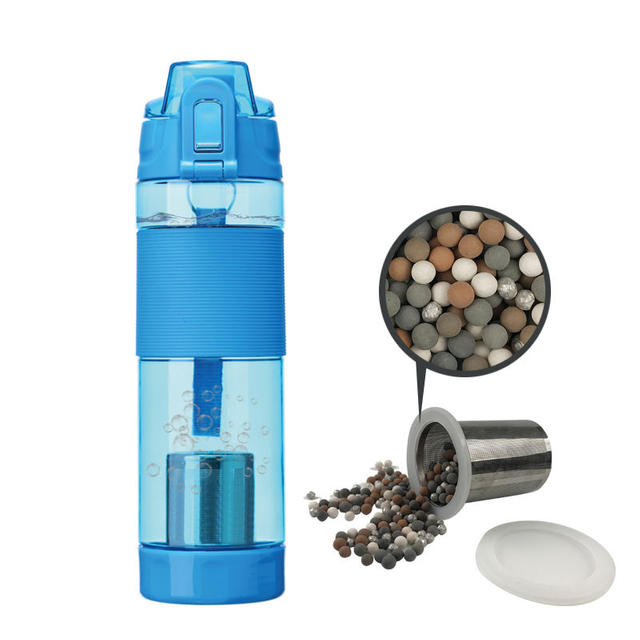 650ml Alkaline Water Bottle With Stainless Steel Filter, Stone Included
