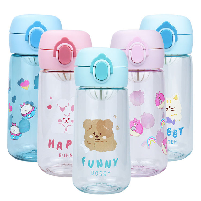 Custom Logo Free Sample Gift Cheap Elegant Promotional Gourd Plastic Water Bottle With Lid for Children