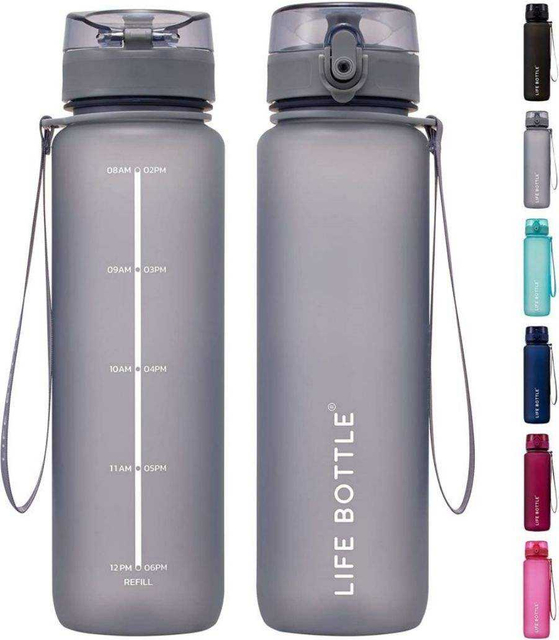 1000ml Tritan Direct Drinking Simple Plastic Water Bottle with Handle Rope and Pop up Lid