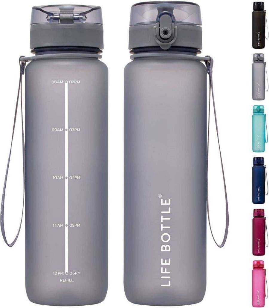 1000ml Tritan Direct Drinking Simple Plastic Water Bottle with Handle Rope and Pop up Lid