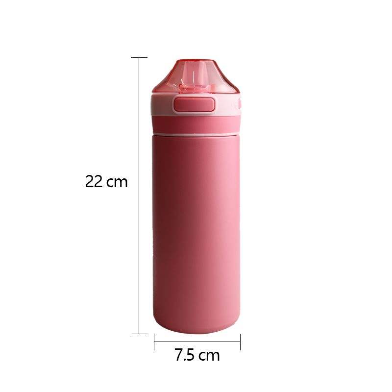 500ml Children's Stainless Steel Water Cup 16oz with a Food Grade Silicone Suction Nozzle the Color and logo Can Be Customized