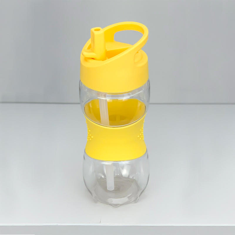 400ml High Appearance Level Candy Color Non-slip High Temperature Resistant Plastic Straw Cup With Handle