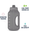64OZ Gallon Water Bottle with Time Marker & Handle Silicone Straw with Locking Sport Water Bottle