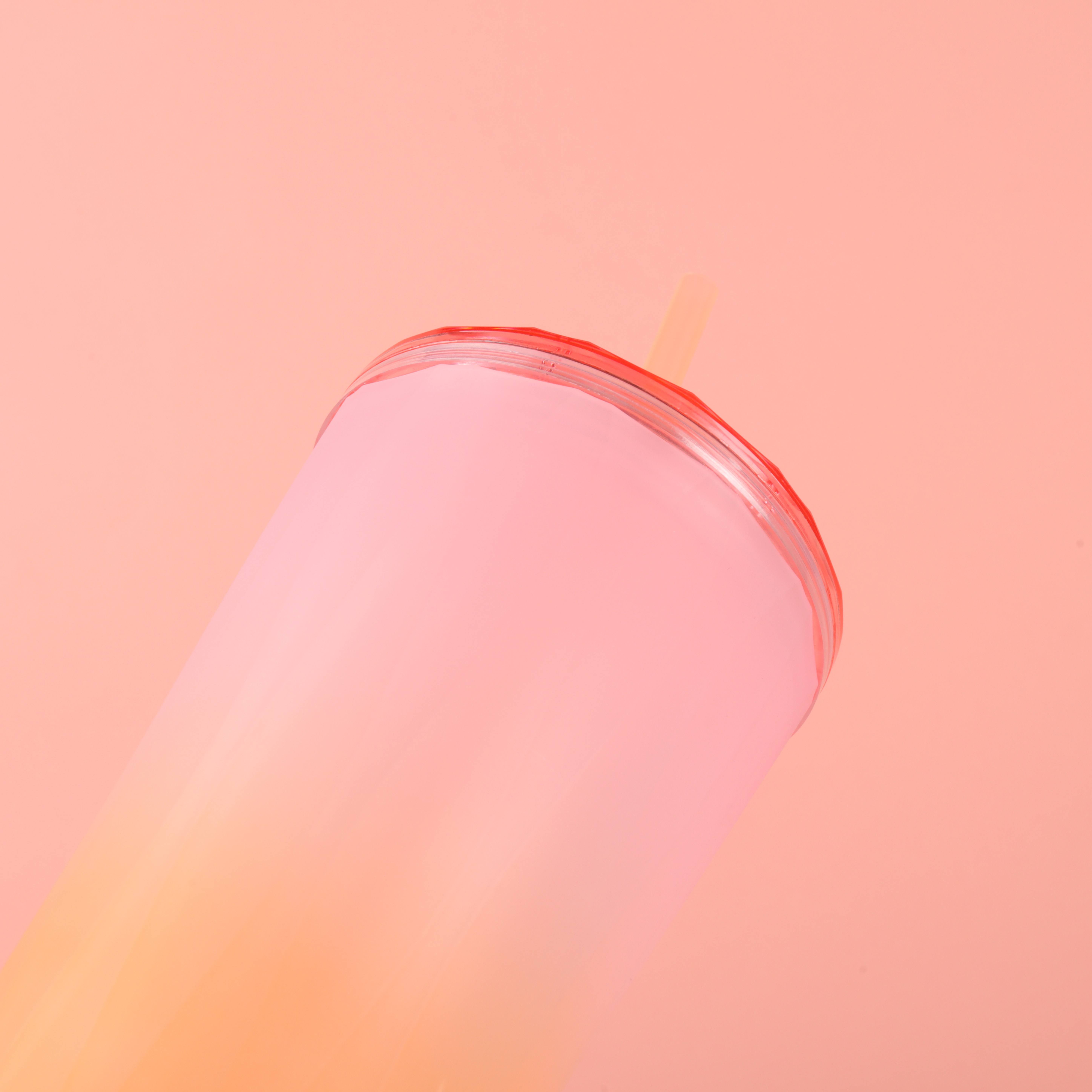 2024 New 700ML Candy Color Contrast Summer New Party Plastic Water Tumbler Bottle With Straw