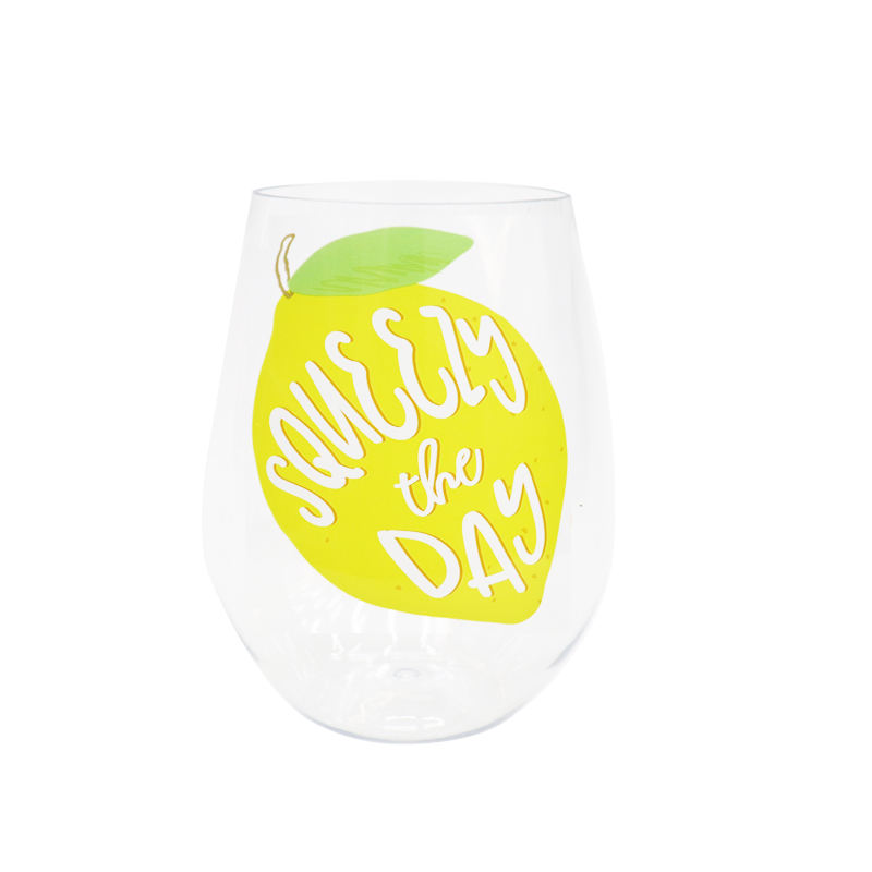 Wholesale 600Ml Wide Mouth Cute Printed Travel Clear Plastic Coffee Drink Tumbler Mug Cup