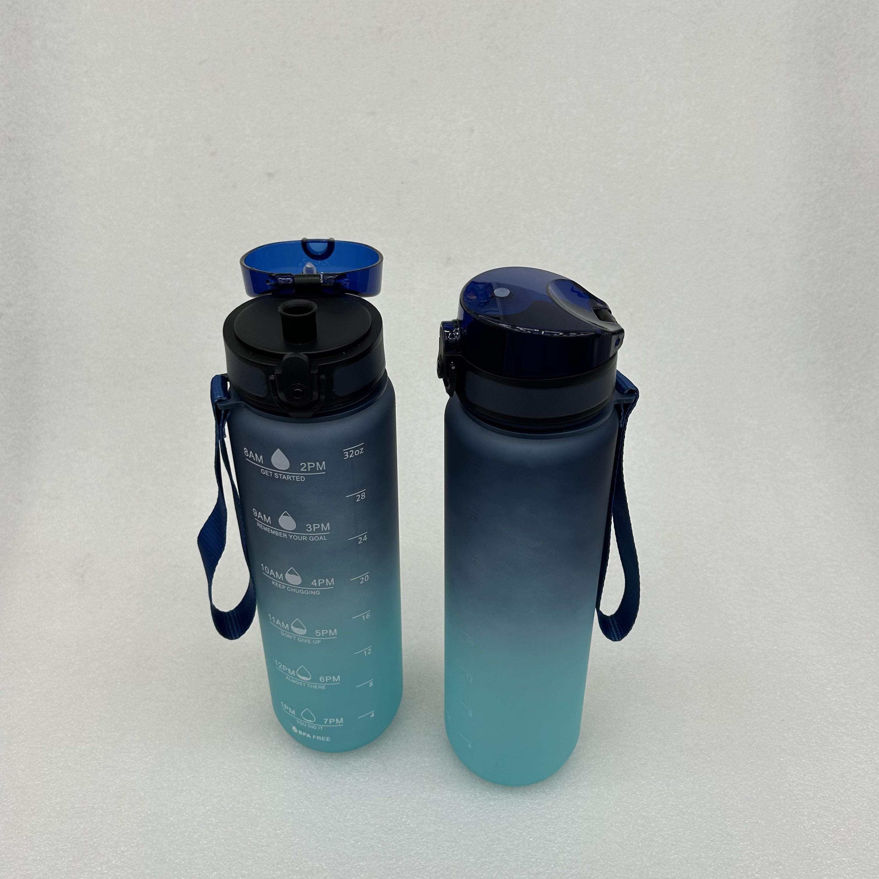 1L Reusable Plastic Gradient Water Cup Weight Loss Water Bottle With Measurement Bottles