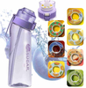 22oz Outdoor BPA-Free Scented up Water Cup Water Bottle 7 Flavored Pods Plastic Drink 650ml Matte Black