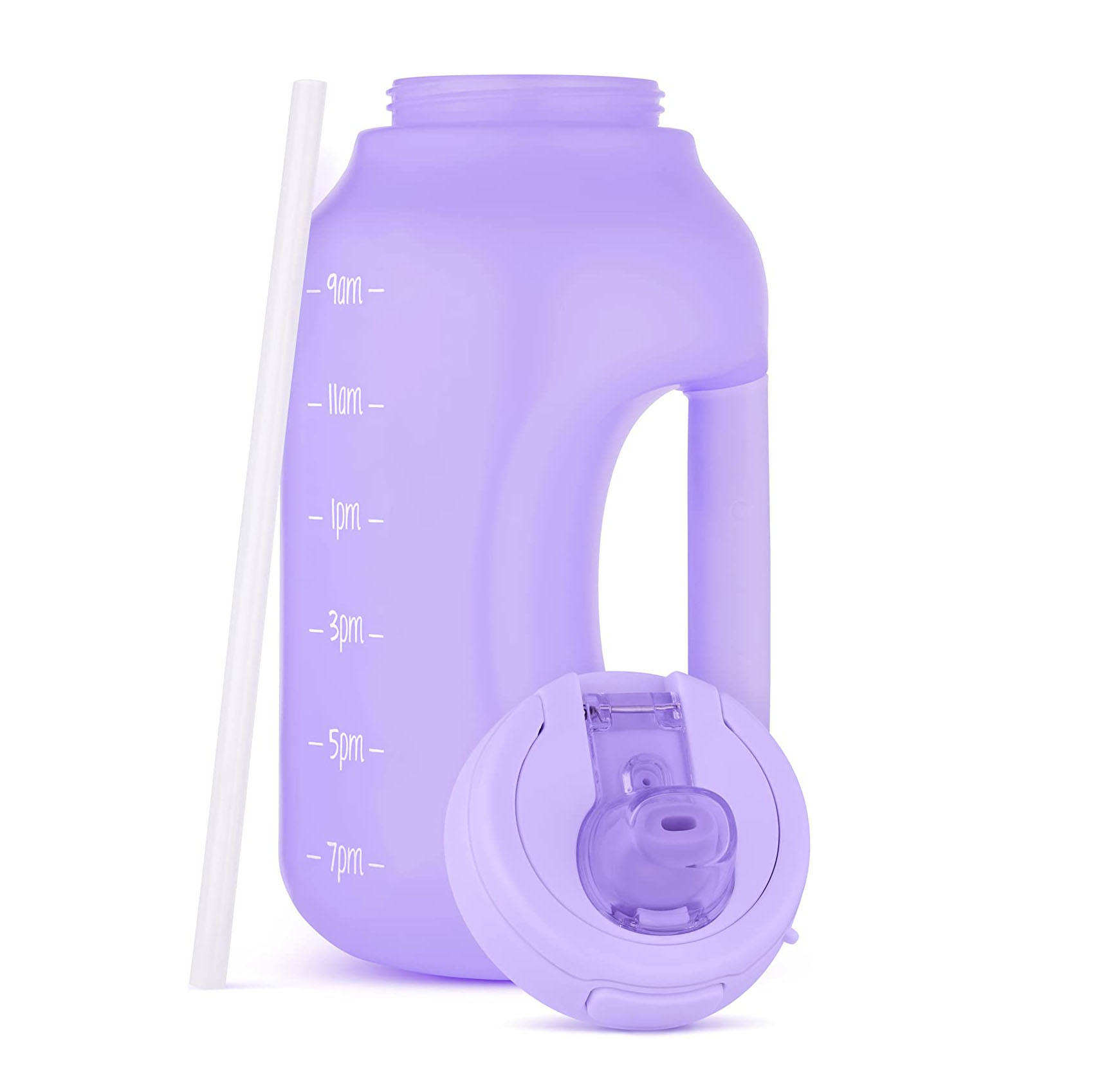 64oz Leak Proof Sports Plastic Gallon Water Bottle with Straw Gym Water Jug Custom Packing and logo