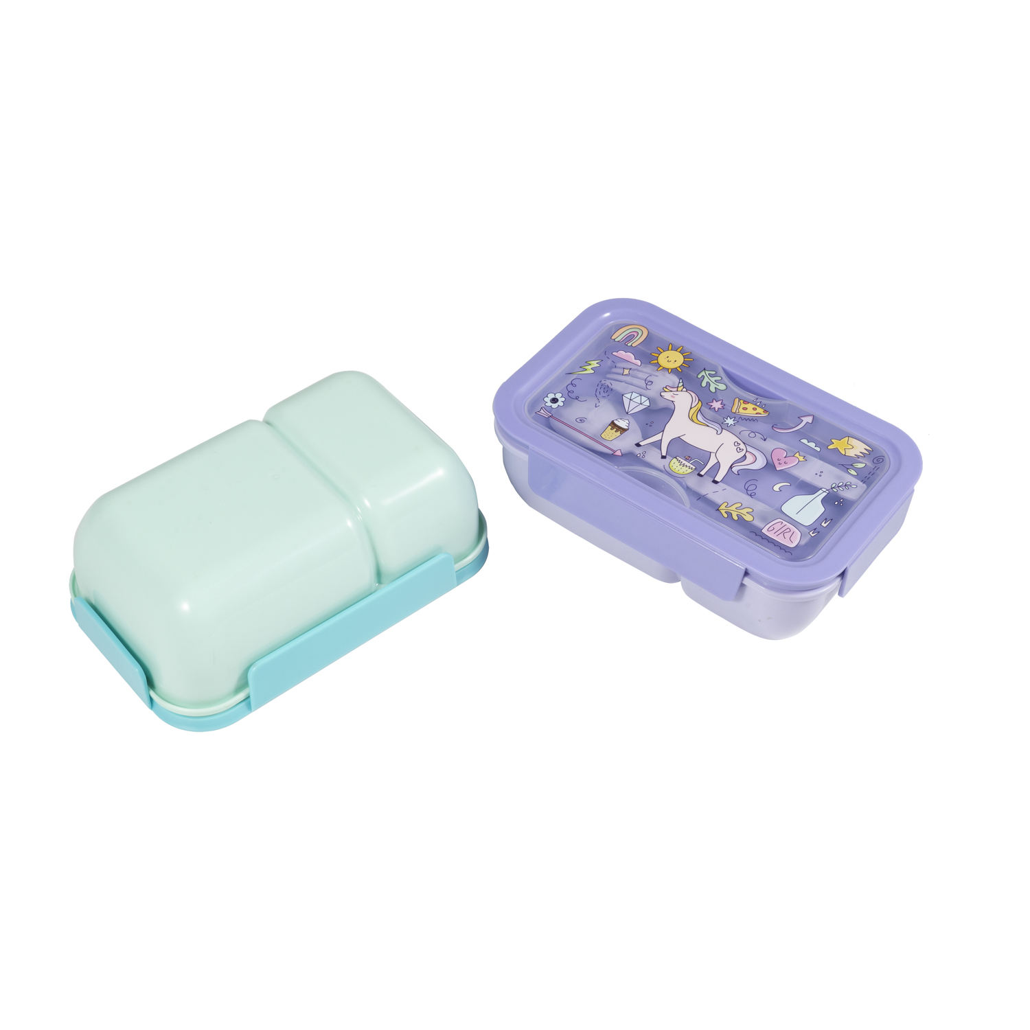 1000ML Lunch Box PP Material with Forks and Spoons Beautiful Design Food Grade Children Bento Box Gift Box