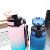 500ML and 1000ML Leakproof BPA Free Tritan Plastic Drinking Water Bottle with Time Marker