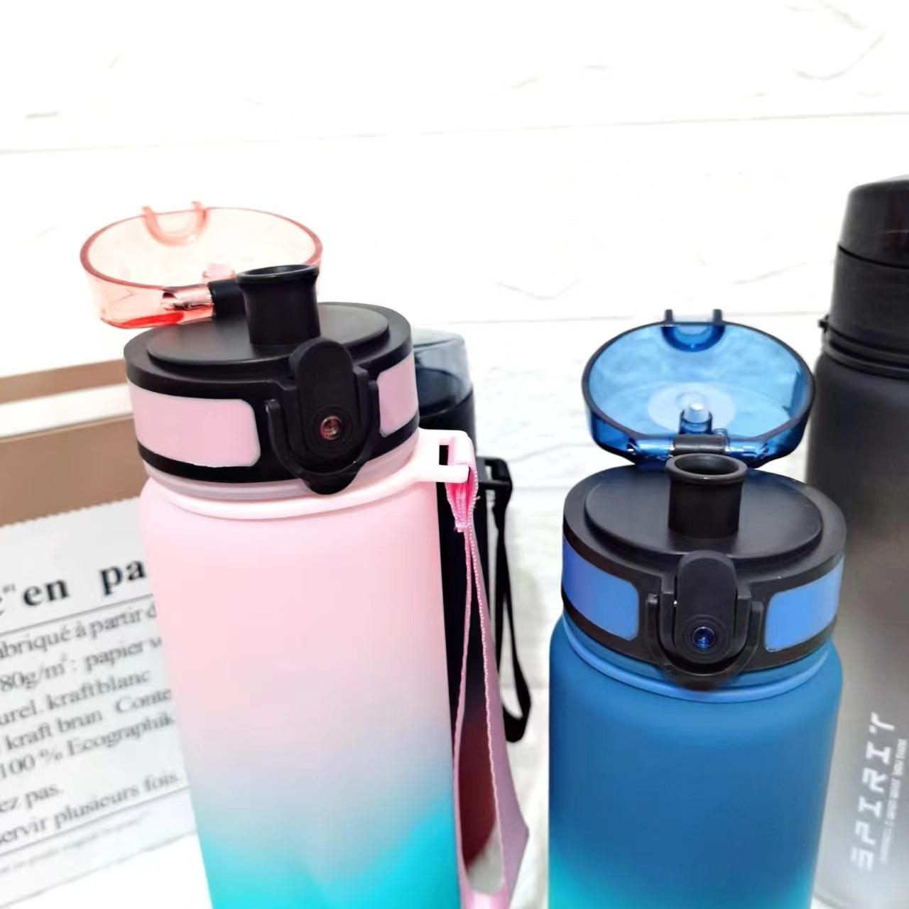 500ML and 1000ML Leakproof BPA Free Tritan Plastic Drinking Water Bottle with Time Marker