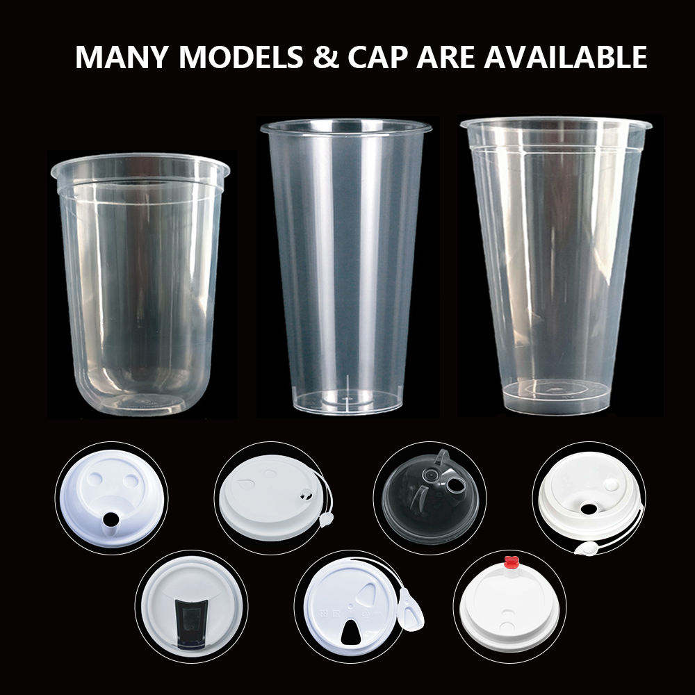 16oz & 12oz Custom Logo Disposable PET PP PLA Plastic Cups Straws Juice Tea Coffee Lid